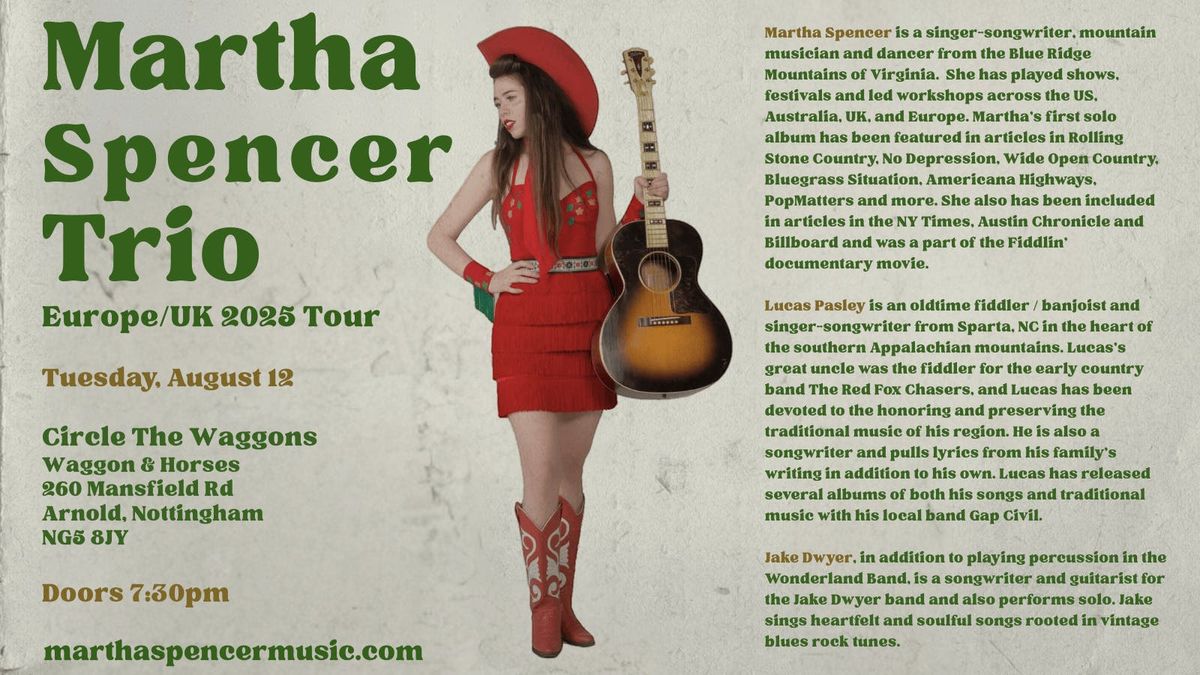 Martha Spencer Trio, 12 August | Event in Arnold | AllEvents