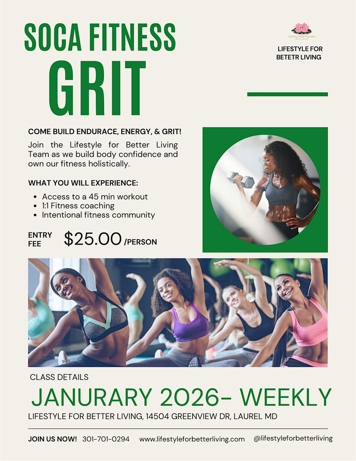 Soca Fitness: GRIT, 7 January | Event in Laurel | AllEvents