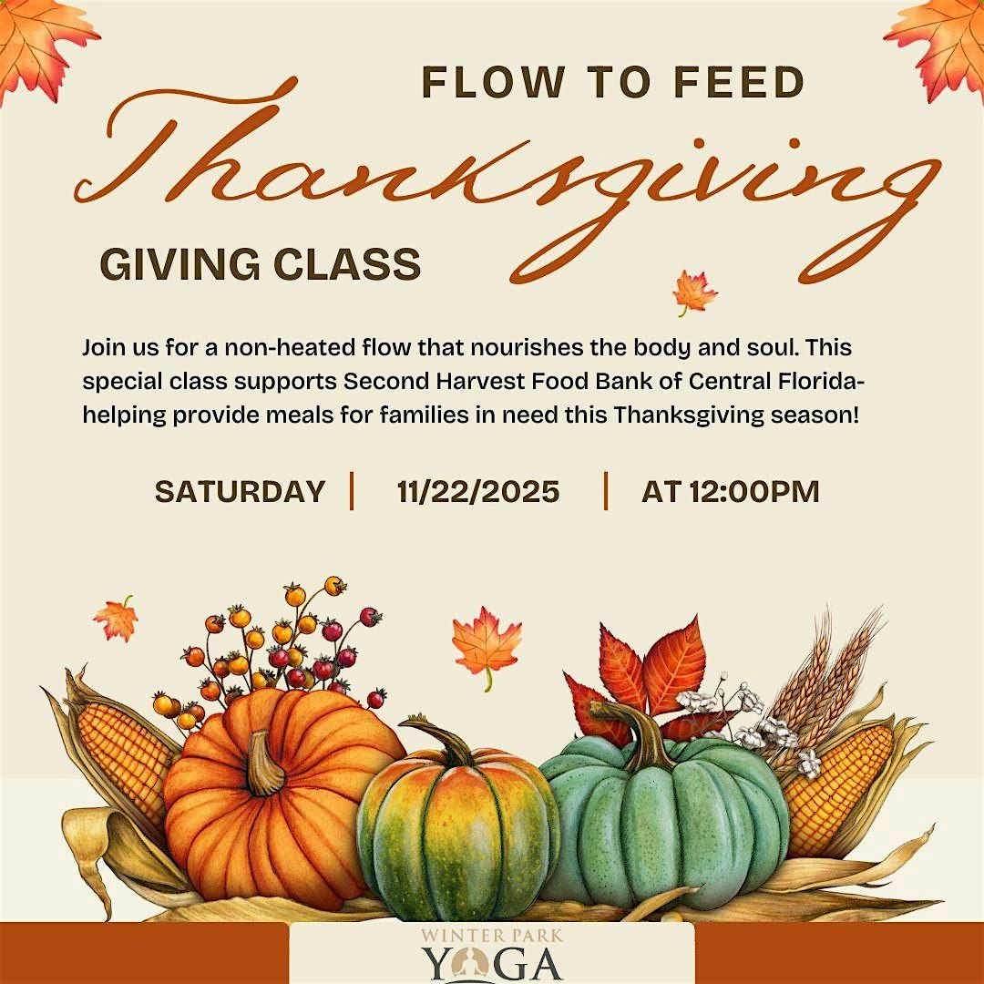 Flow to Feed: A Thanksgiving Giving Class, 22 November | Event in Winter Park | AllEvents