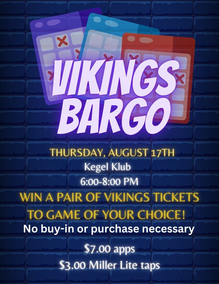 Vikings BARGO, Concordia LanesKegel Klub, New Ulm, August 17 2023