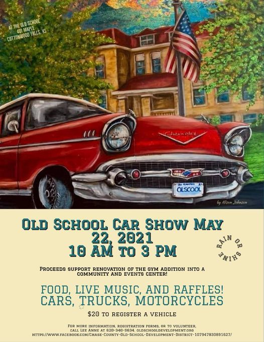 Old School Car Show, 401 Maple, Cottonwood Falls, KS, May 22 2021