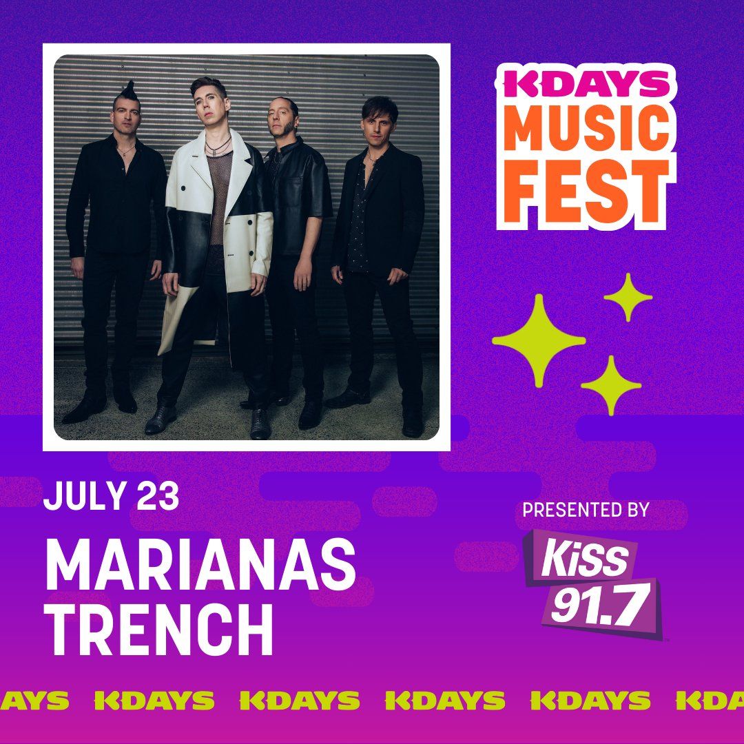 KDays Music Festival: Marianas Trench, 22 July | Event in Edmonton | AllEvents