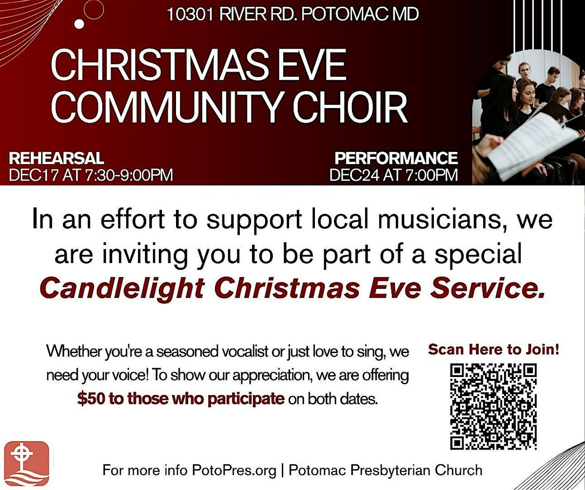 Christmas Eve Community Choir - Offering $50 for Singers, 17 December | Event in Potomac | AllEvents