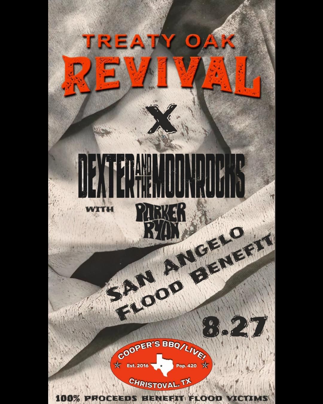 San Angelo Flood Benefit: Treaty Oak Revival ft. Dexter & The Moonrocks in Christoval, 27 August | AllEvents