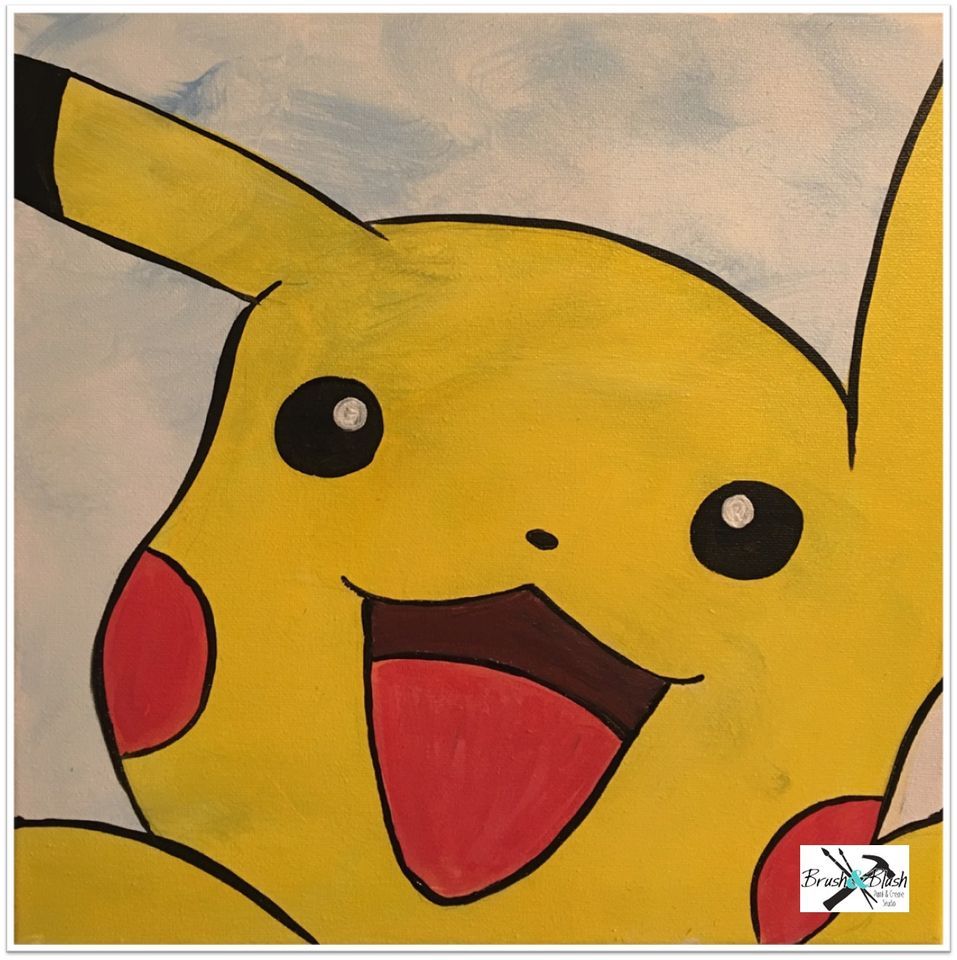 6 Seats Left! Pikachu Kids Paint Event, Brush & Blush Easel Events