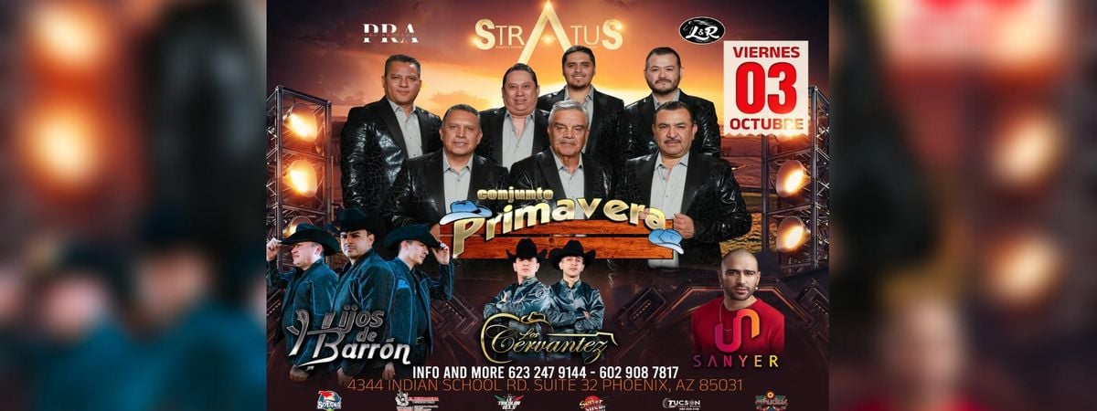CONJUNTO PRIMAVERA, HIJOS BARRON & MAS , 3 October | Event in Phoenix | AllEvents