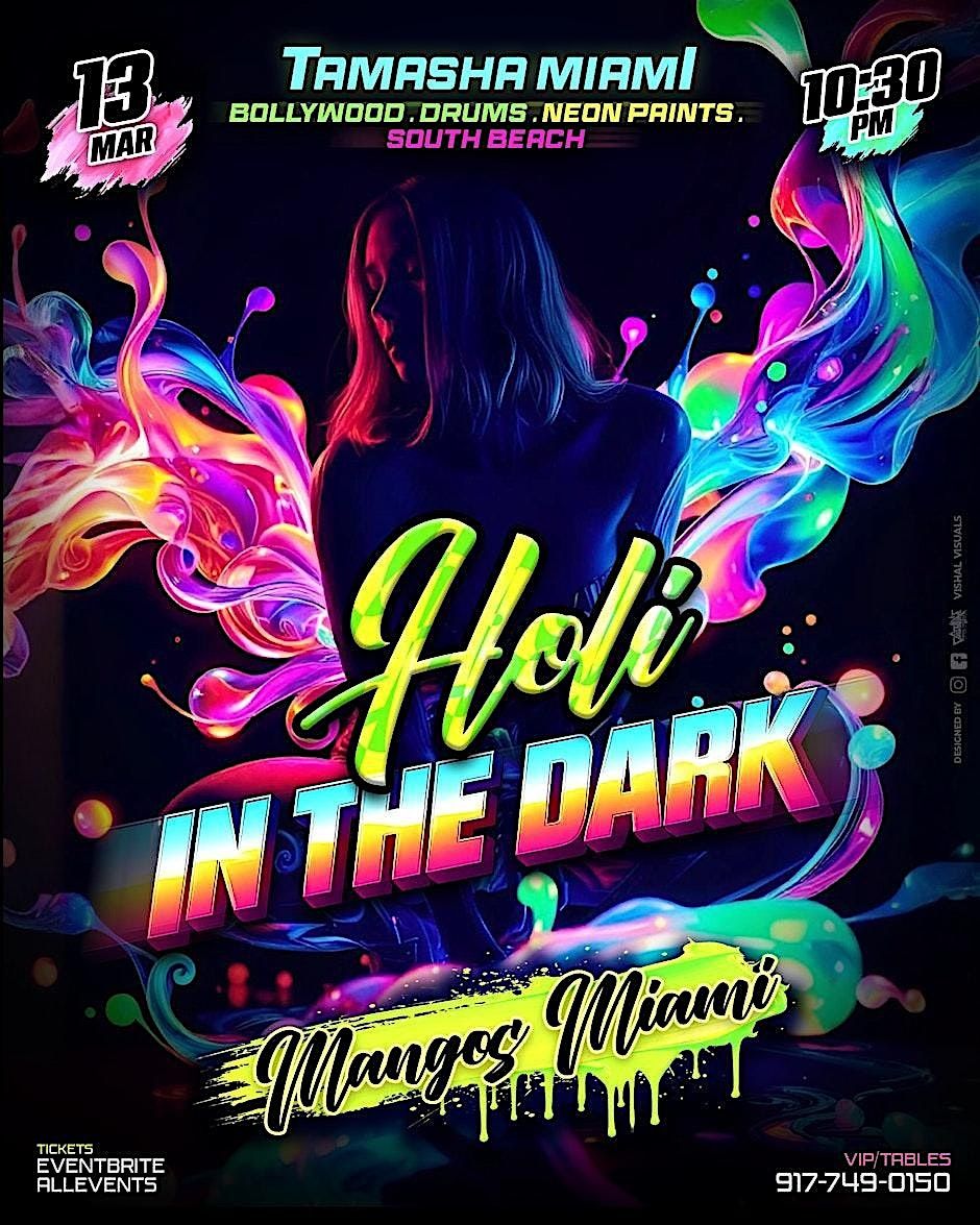 Blue Glove Presents: #1 OFFICIAL MIAMI BOLLYWOOD HOLI IN THE DARK |MANGO’S