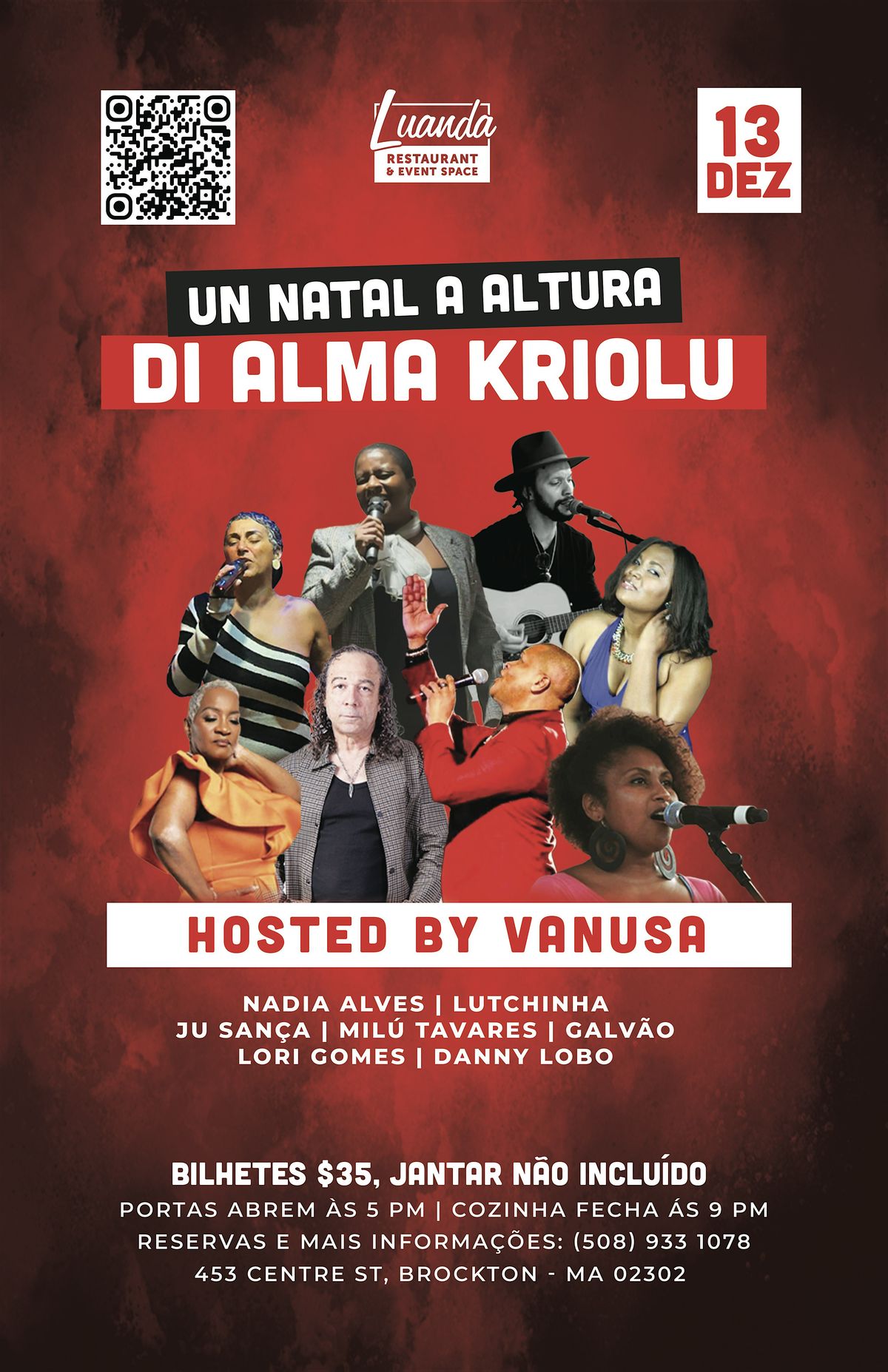 Un Natal a Altura di Alma Kriolu, hosted by Vanusa, 13 December | Event in Brockton | AllEvents