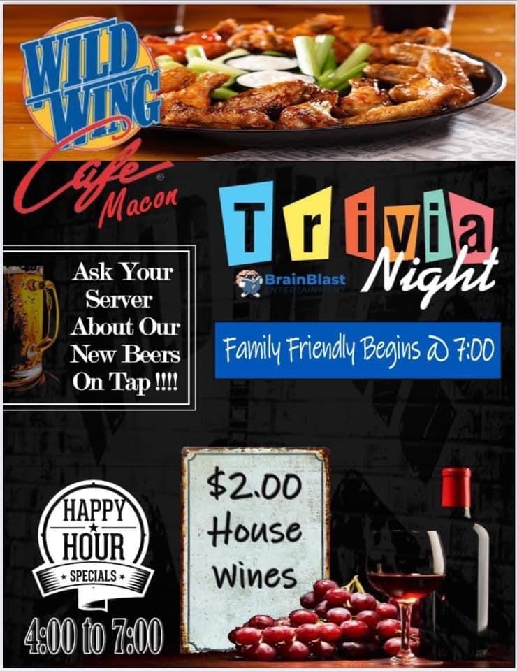 BrainBlast Wednesday At The Wing., Wild Wing Cafe Macon (5080 Riverside