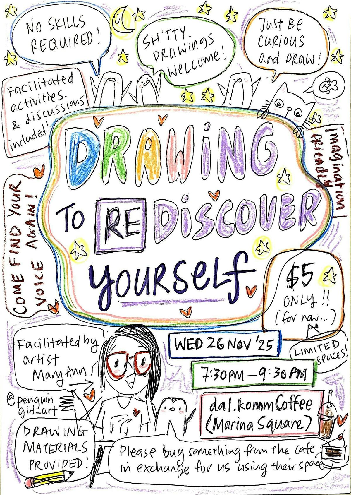 Creatives Anonymous: Drawing to (Re)Discover Yourself!, 26 November | Event in Singapore | AllEvents