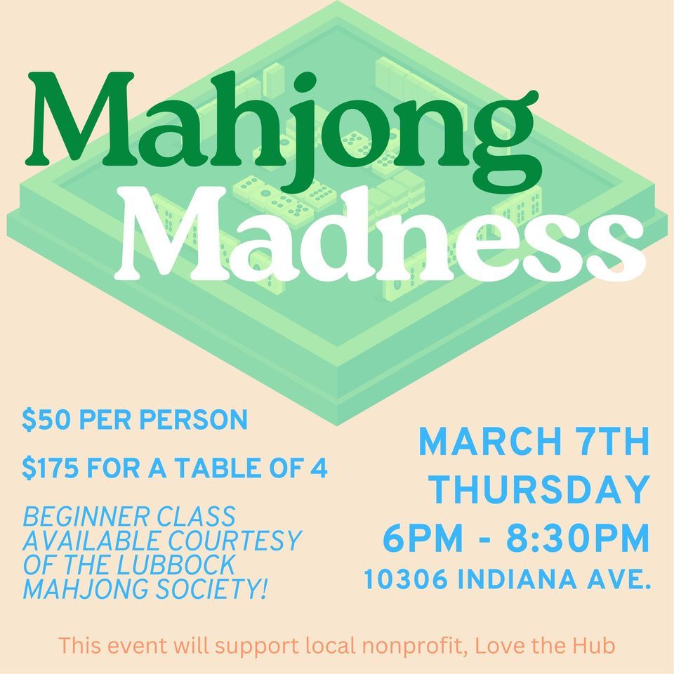 Mahjong Madness, 10306 Indiana Ave, Lubbock, TX 79423-5176, United ...