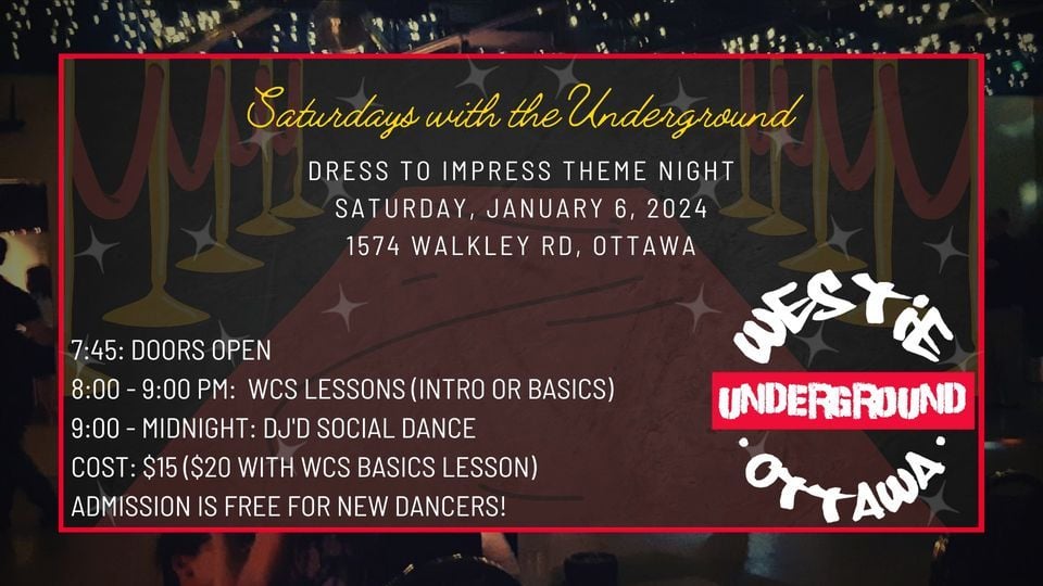 Saturdays With The Underground Dress To Impress Theme Night, 1574 Walkley Rd, Ottawa, ON K1V Saturdays With The Underground Dress To Impress Theme Night, 1574 Walkley Rd, Ottawa, ON K1V