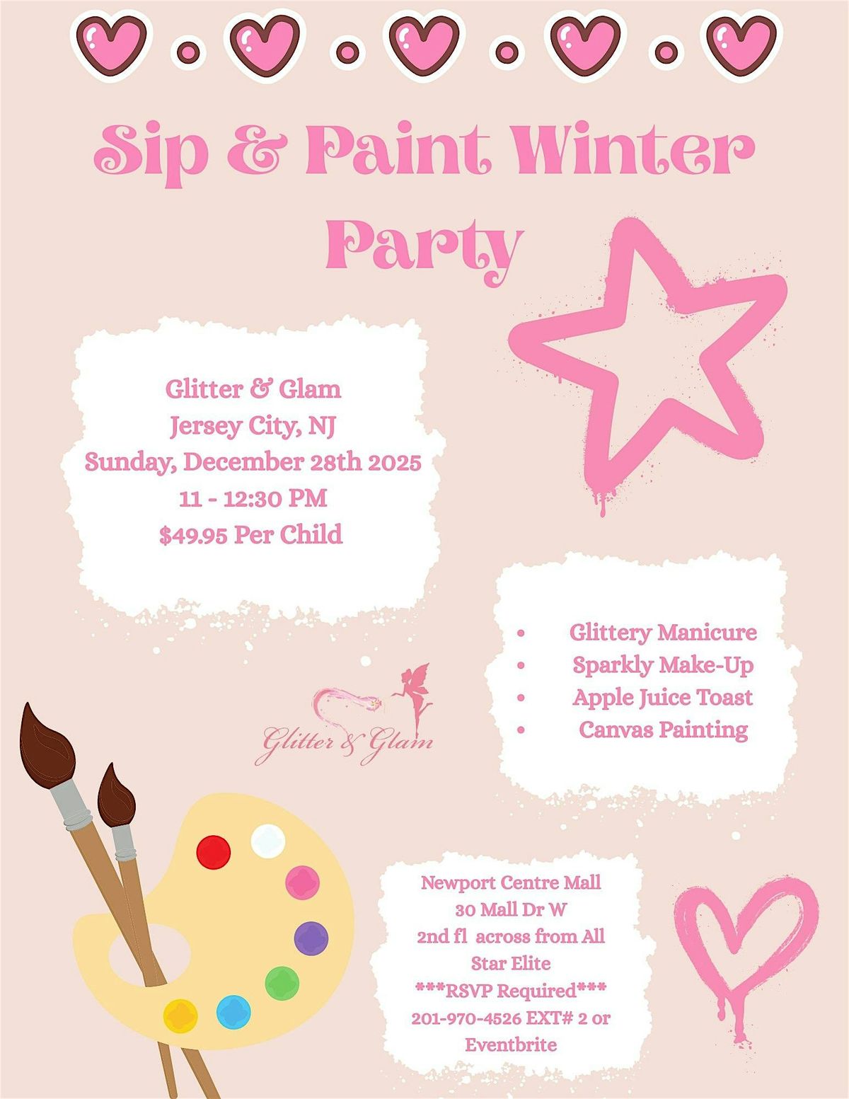 Sip & Paint Winter Party Event, 28 December | Event in Jersey City | AllEvents