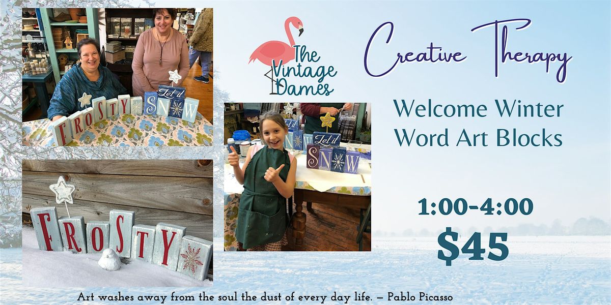 "Welcome Winter"  Word Art Blocks 11/29 | Event in Lemoyne | AllEvents