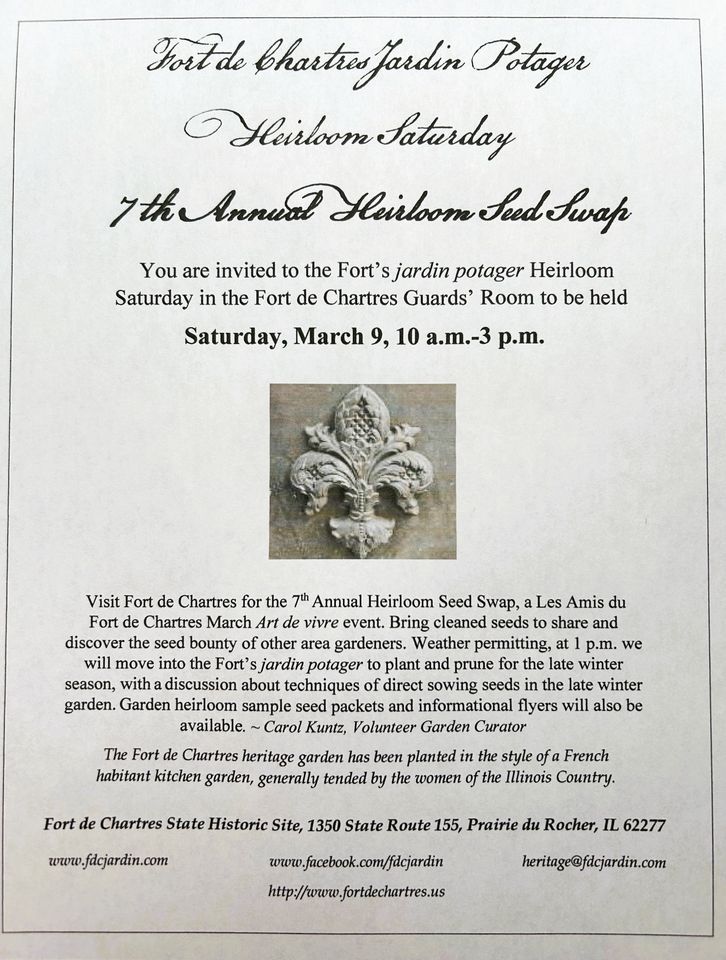 Fort de Chartres Jardin Potager 7th Annual Seed Swap, Fort de Chartres