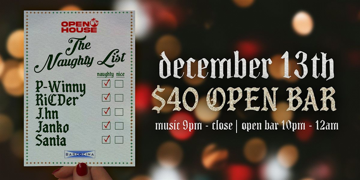Open House Naughty List X Barcocina, 13 December | Event in Baltimore | AllEvents