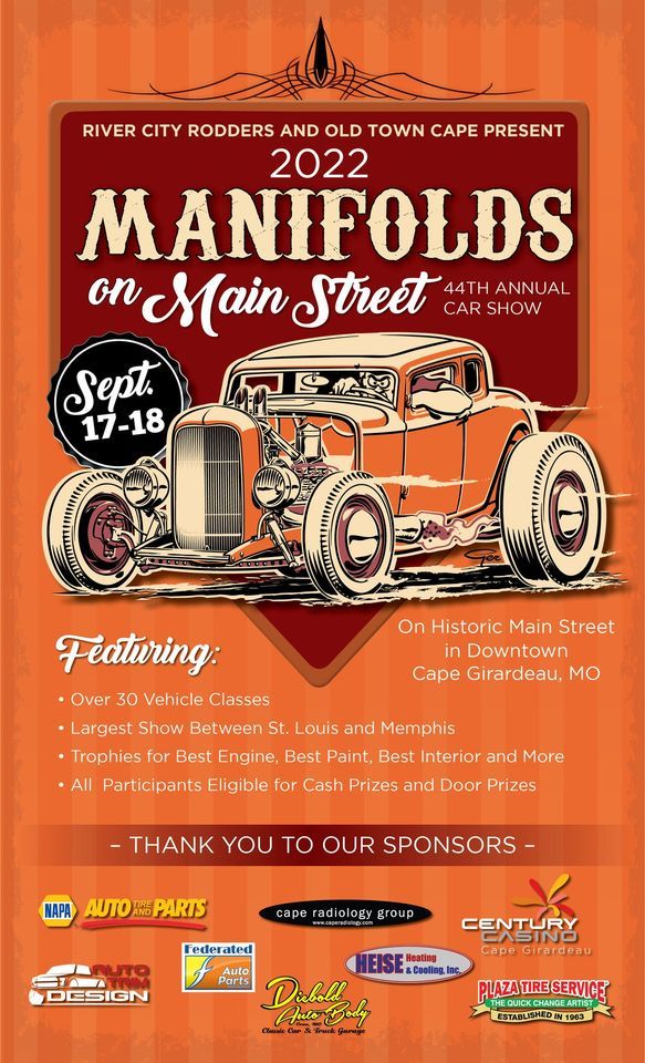 44th Annual Manifolds on Main Street Car Show, Downtown Cape Girardeau