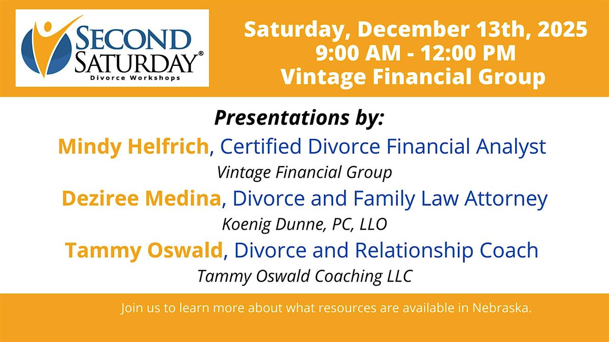 Second Saturday: Divorce Workshop, 13 December | Event in Omaha | AllEvents