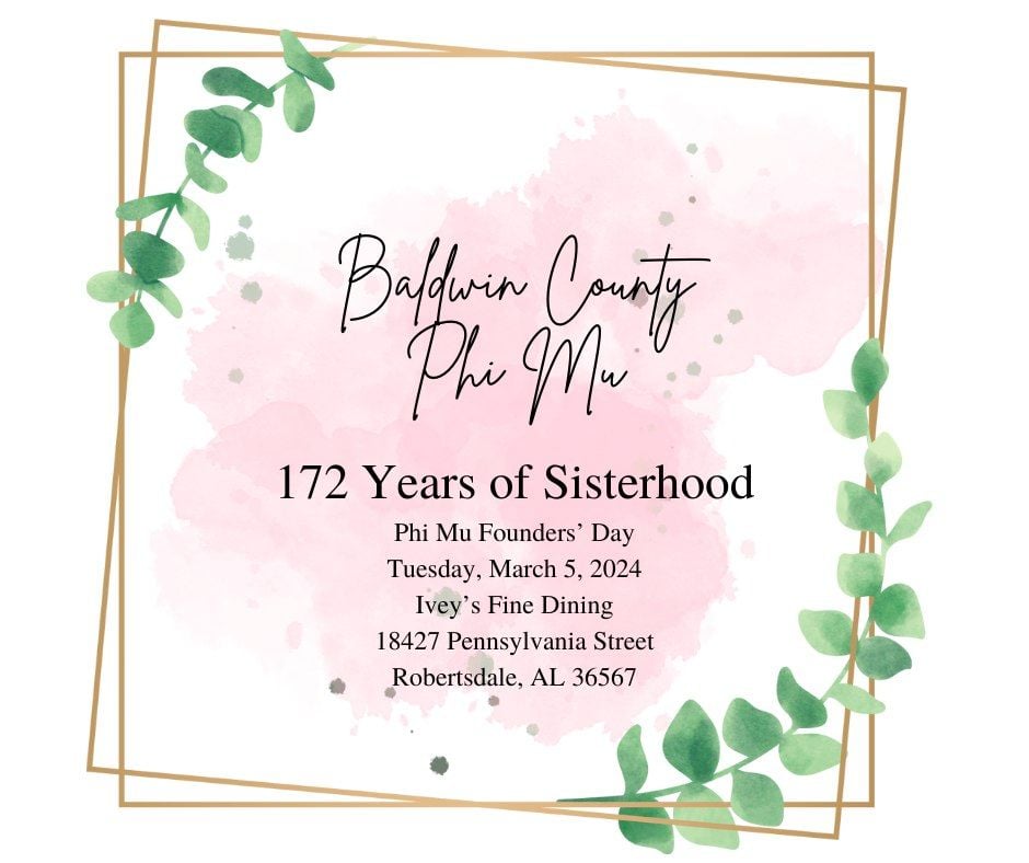 Baldwin County Phi Mu Founders Day, 18427 Pennsylvania Street
