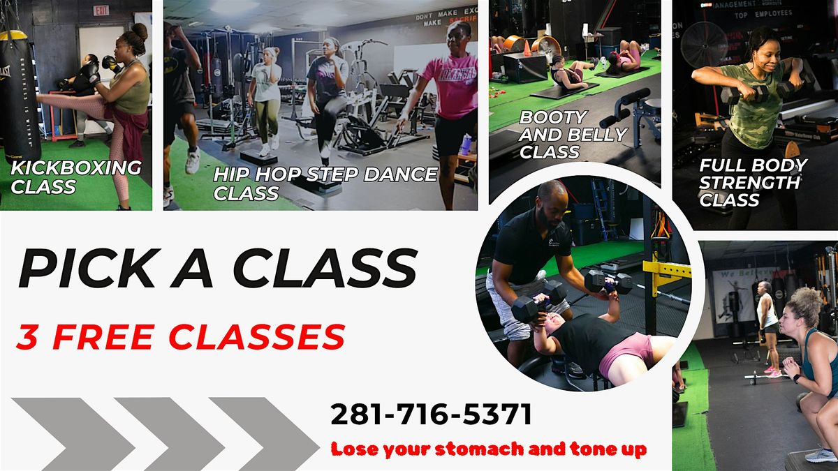 Pick a Fitness Class, 3 FREE CLASSES (Lose your Stomach) | Event in Houston | AllEvents