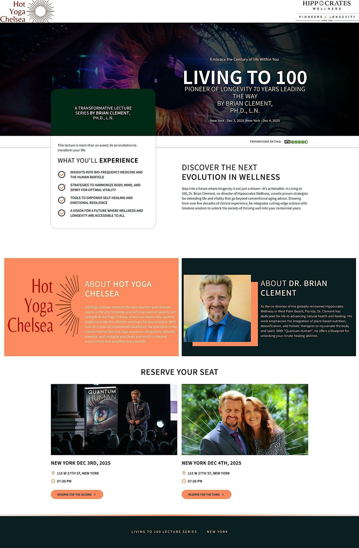 Hot Yoga Chelsea Living to 100, 3 December | Event in New York | AllEvents