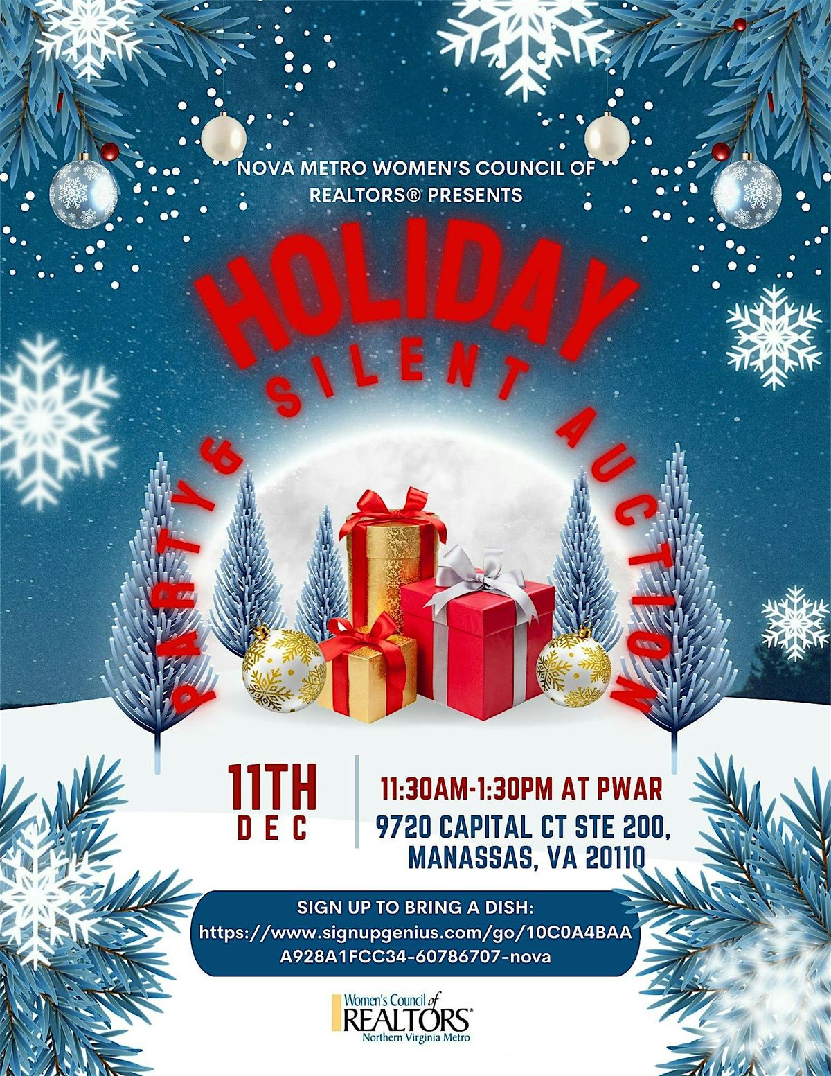 HOLIDAY PARTY & SILENT AUCTION, 11 December | Event in Manassas | AllEvents