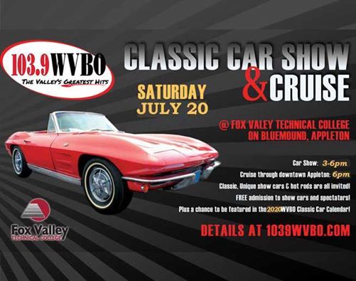 103.9 WVBO 25th Annual Classic Car Show & Cruise, Fox Valley Technical