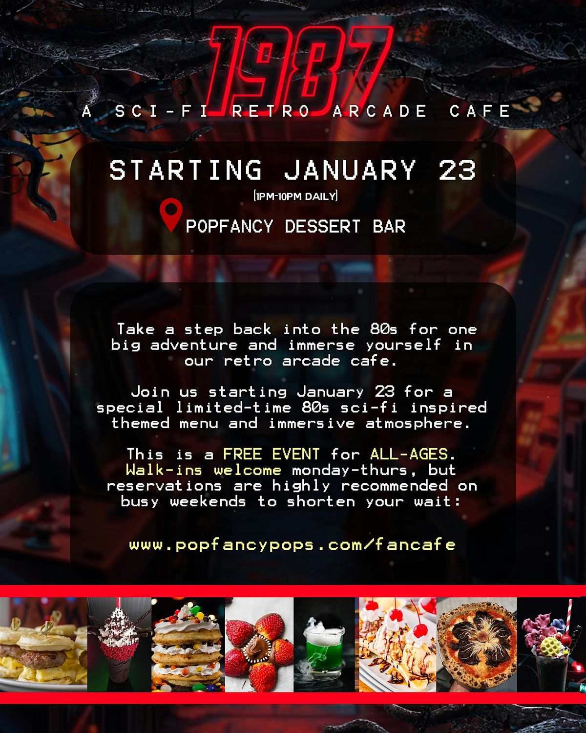 1987 - a retro 80s sci-fi arcade & cafe