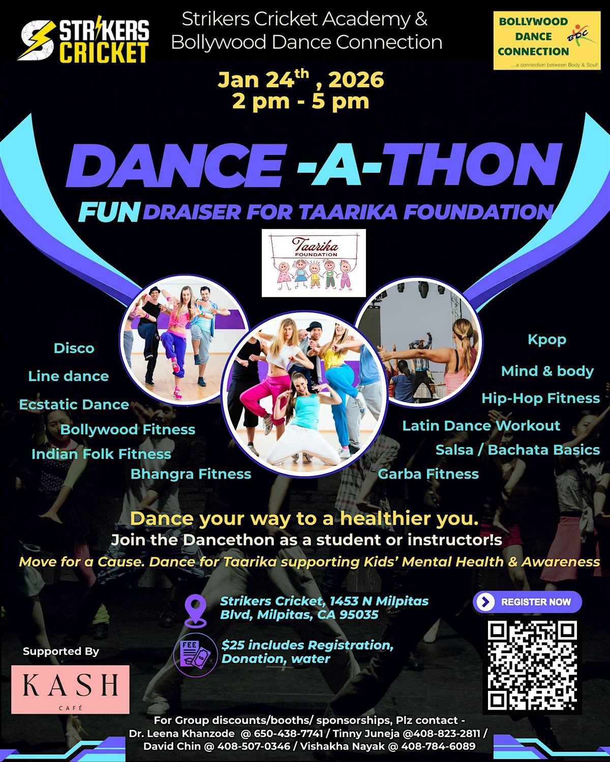 DANCE-A-THON, Fundraiser for Taarika Foundation, 24 January | Event in Milpitas | AllEvents