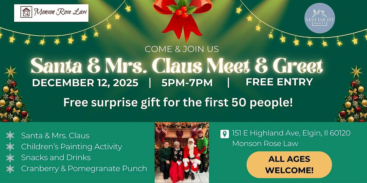 Free Meet & Greet Photo Op with Santa and Mrs. Claus, 12 December | Event in Elgin | AllEvents