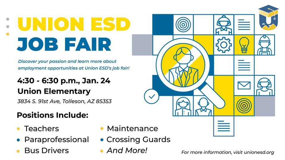 Union ESD Job Fair!, Union Elementary School, Cashion, January 24 2024