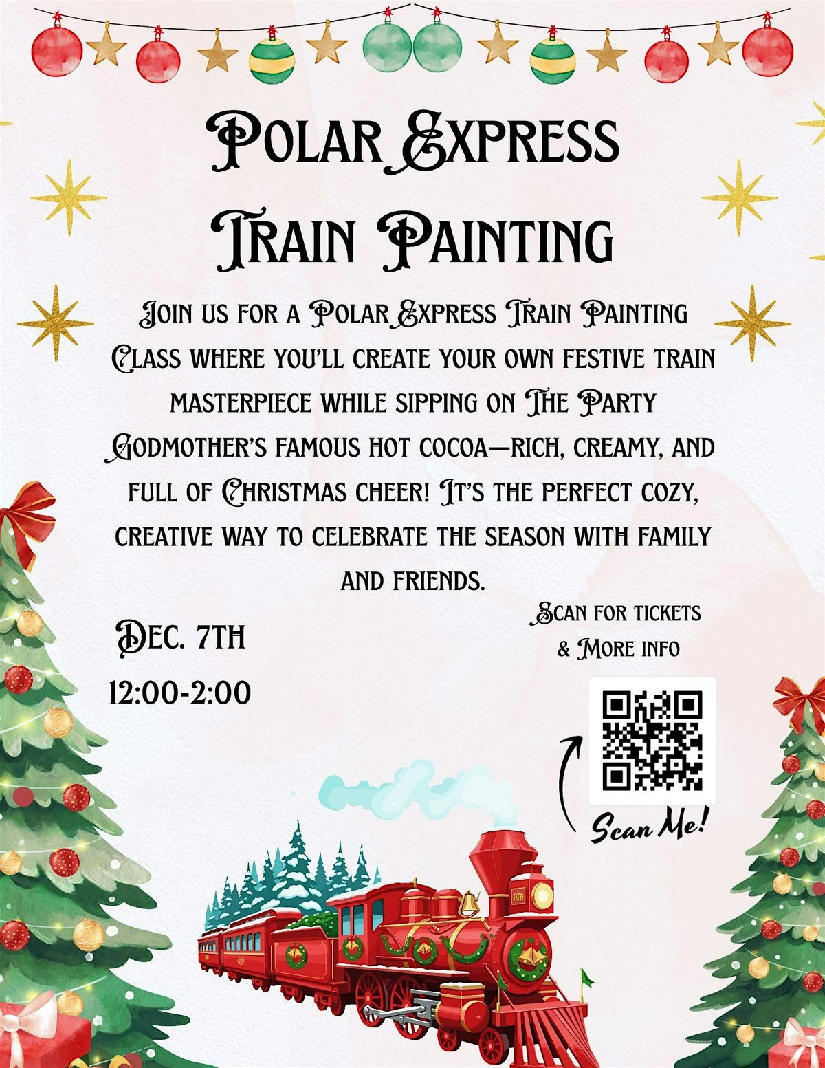 Polar Express Train Painting, 7 December | Event in Summerville | AllEvents