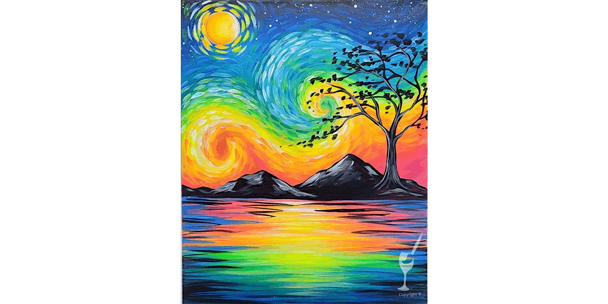 Swirly Starry Night Sky - Paint and Sip in Houston | Classpop!™, 9 January | Event in Pearland | AllEvents