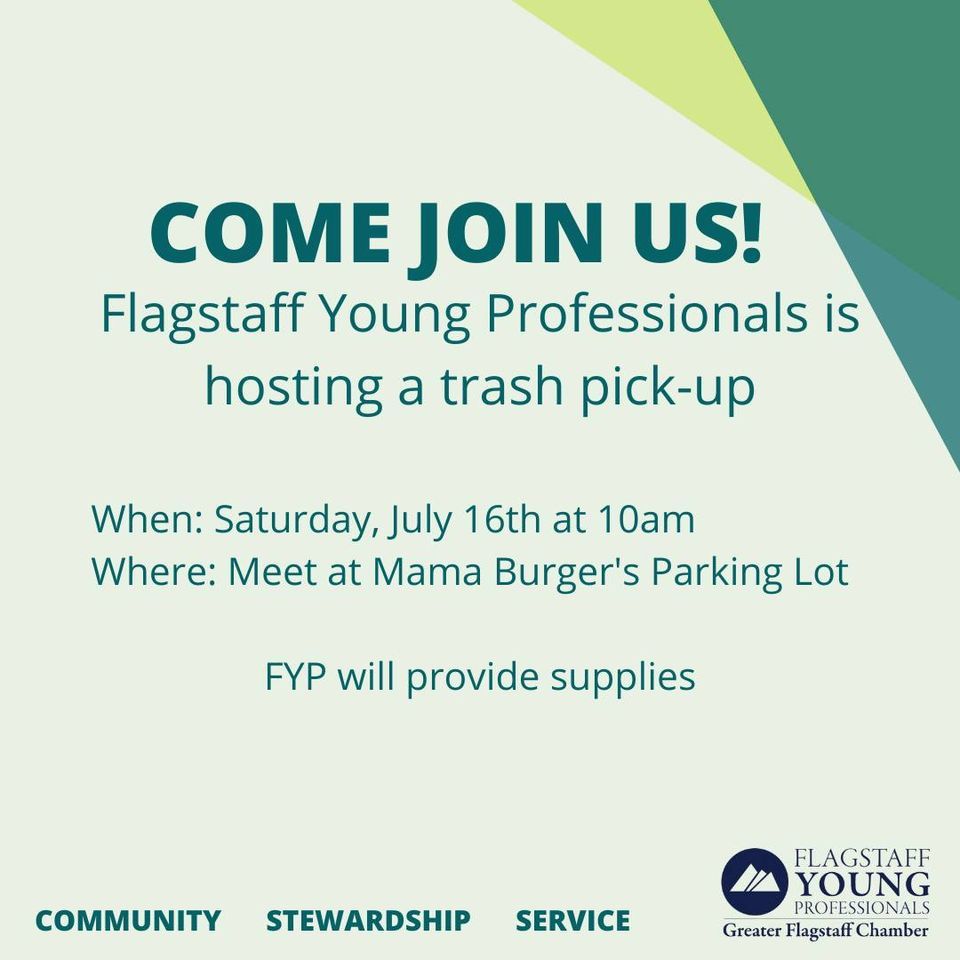Flagstaff Young Professionals Trash PickUp, Mama Burger, Flagstaff