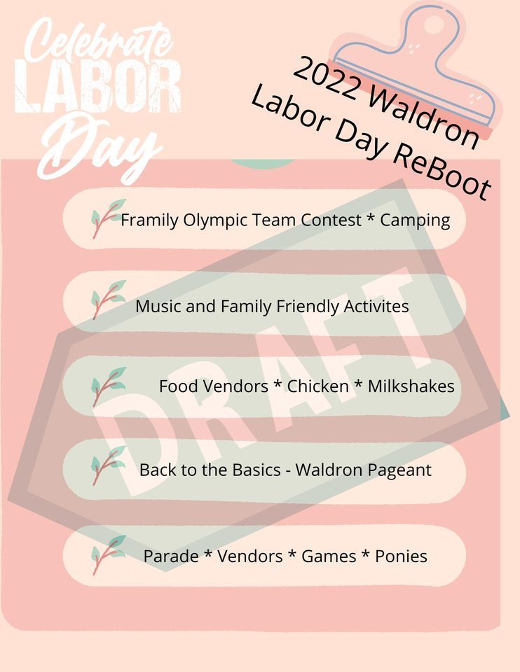 2022 Waldron Labor Day Parade Theme Beach Party, Waldron