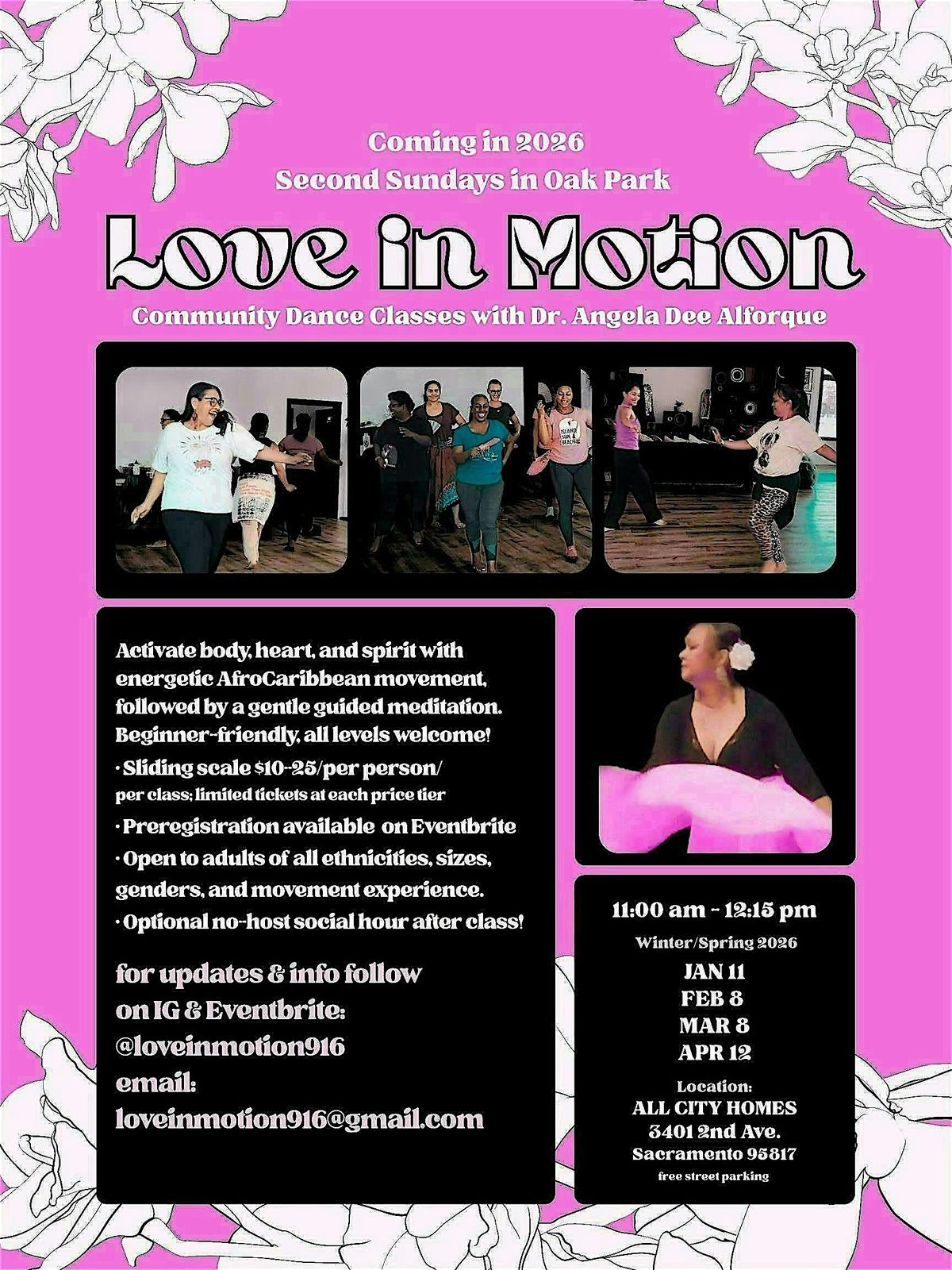 LOVE IN MOTION Community Dance Classes, 11 January | Event in Sacramento | AllEvents