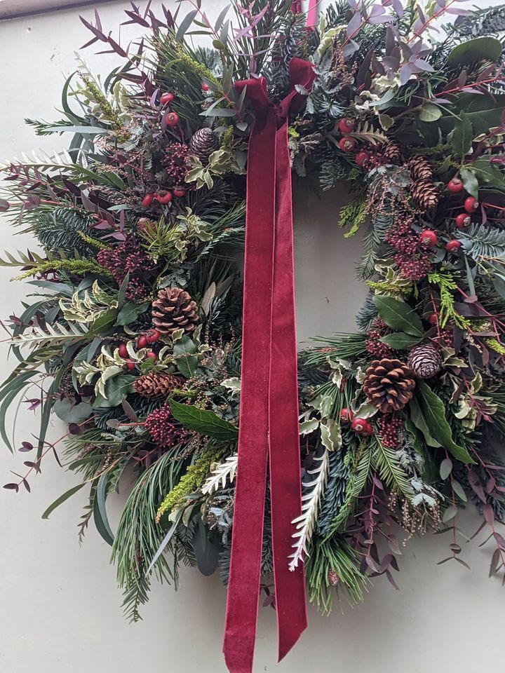Festive Christmas Wreath at The Foxglove, Kirkburton, The