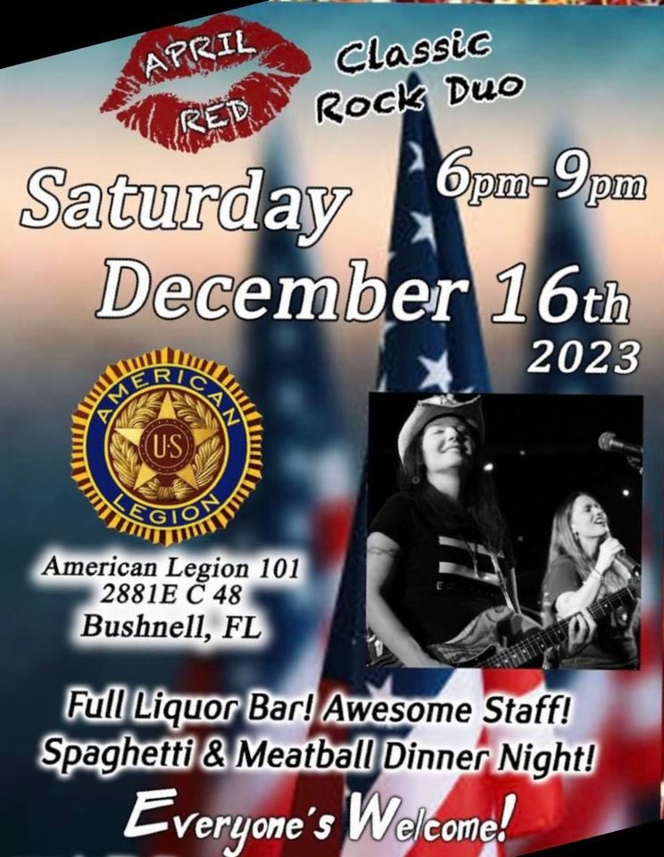 April Red Open to the Public , American Legion Post 101 - Bushnell ...