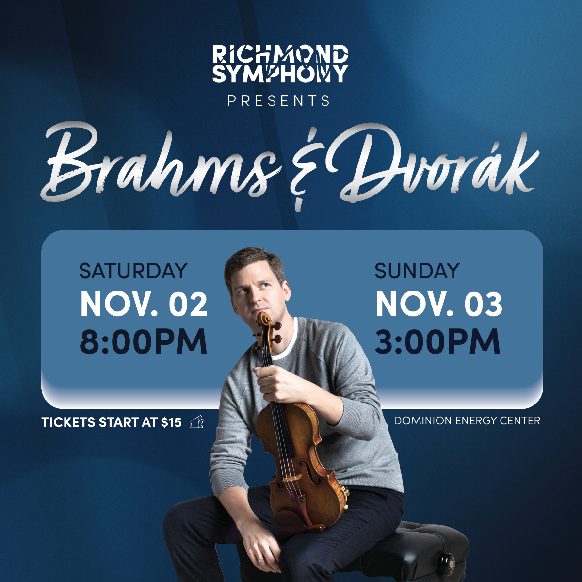 Richmond Symphony - Brahms and Dvorak at Carpenter Theatre at Dominion Energy Center, 8 March | Event in Richmond
