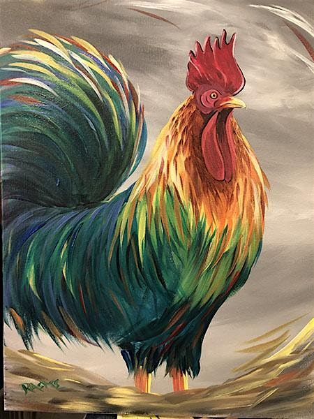 Colorful Rooster - Tipsy Brush Painting Party!, 27 February | Event in Kila | AllEvents