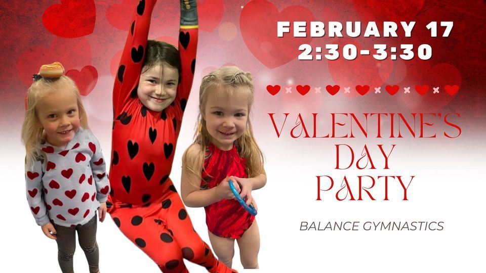 Prek Valentines Day Party, Balance Gymnastics & Wellness Center, White