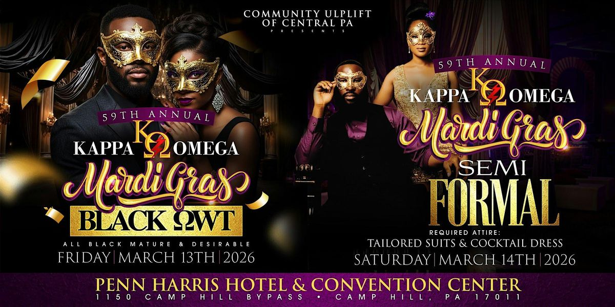 Kappa Omega's 59th Annual Mardi Gras & Semi-Formal Affair, 13 March | Event in Camp Hill | AllEvents