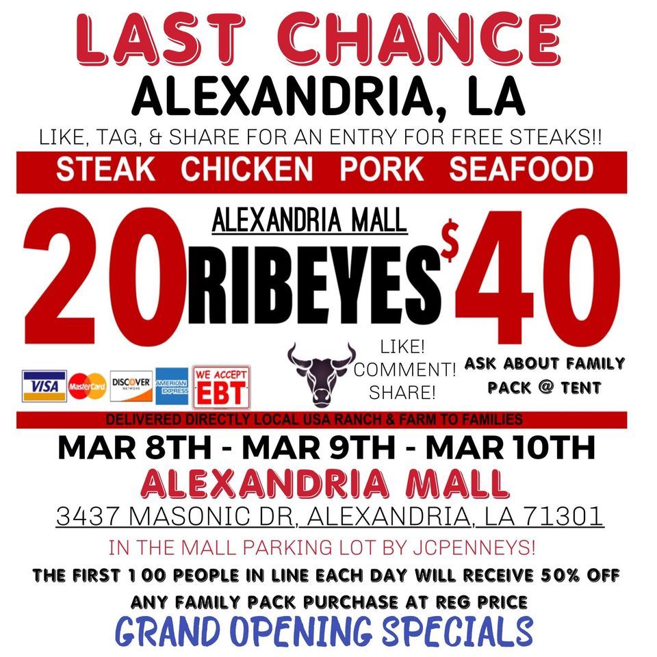 LAST CHANCE 20 RIBEYES 40 / HUGE TRUCKLOAD MEAT SALE ALEXANDRIA, LA