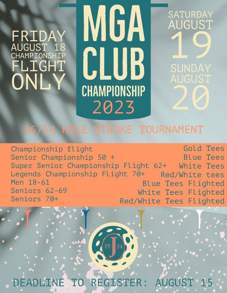 MGA Club Championship , Jackson Country Club, 18 August to 20 August