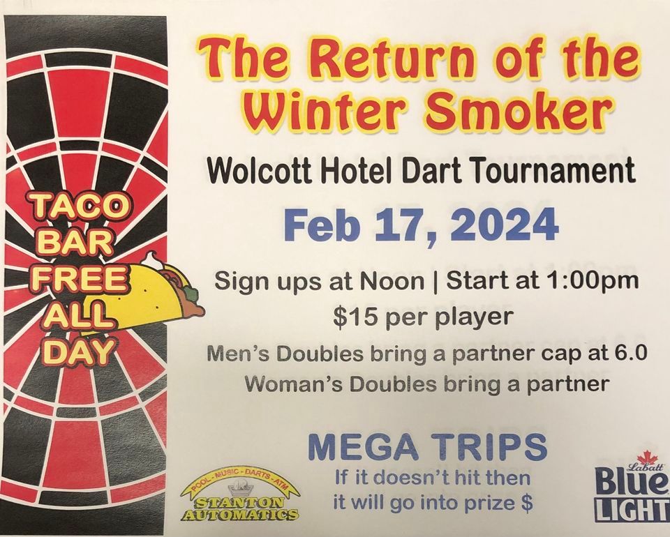 Hotels annual DART TOURNAMENT, Wolcott Hotel, February 17 2024