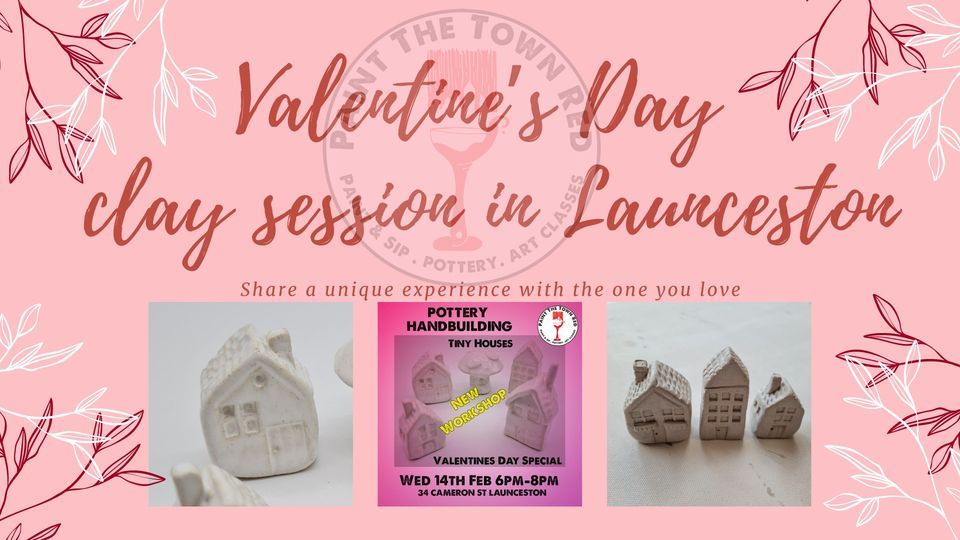Valentines Day mini clay houses session in Launceston, Paint The Town