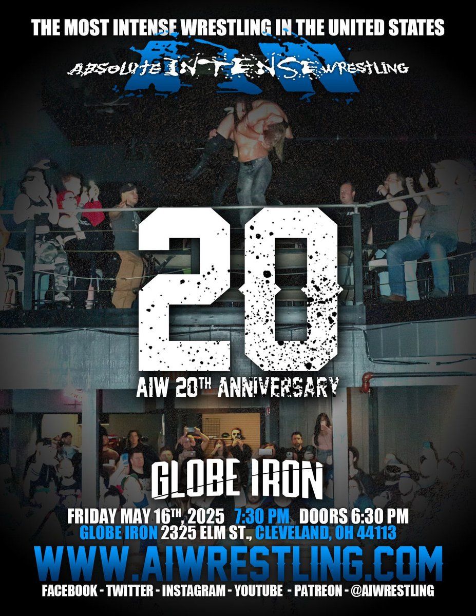 Absolute Intense Wrestling at Globe Iron, 16 May | Event in Cleveland | AllEvents