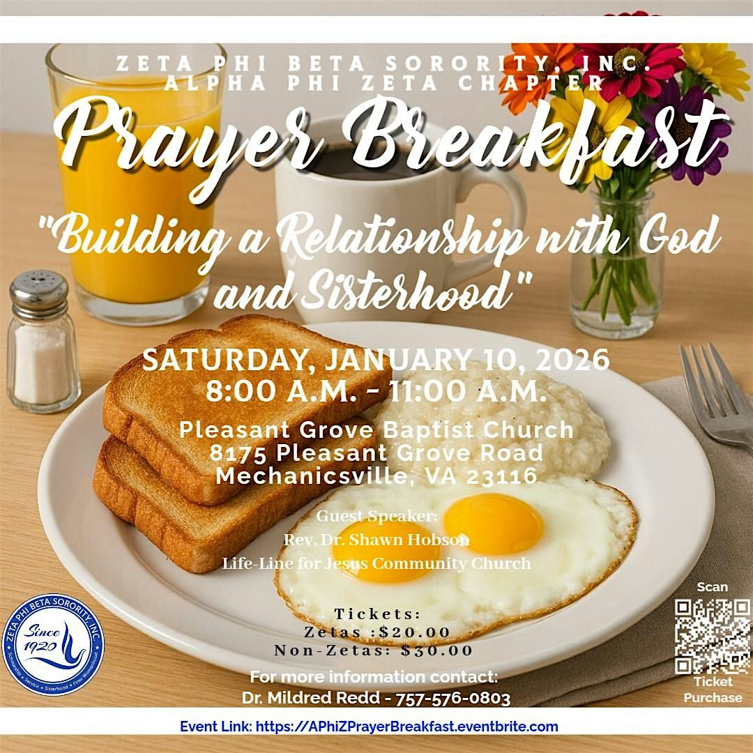 Zeta Phi Beta Sorority, Inc. - Alpha Phi Zeta Chapter Prayer Breakfast, 10 January | Event in Mechanicsville
