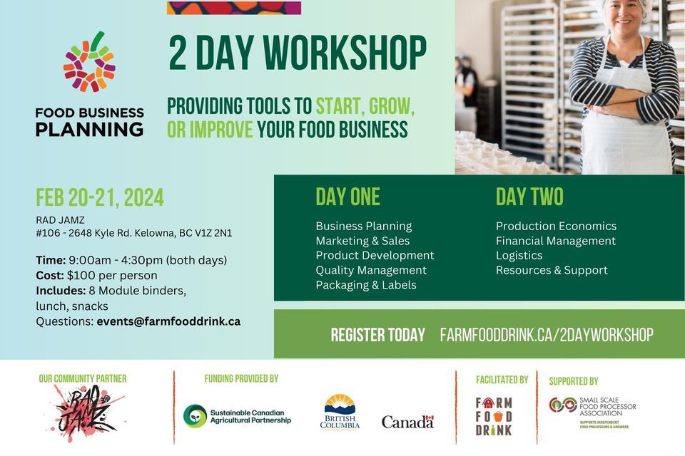 2 Day Food Business Planning Kelowna, Rad Jamz & Preserves