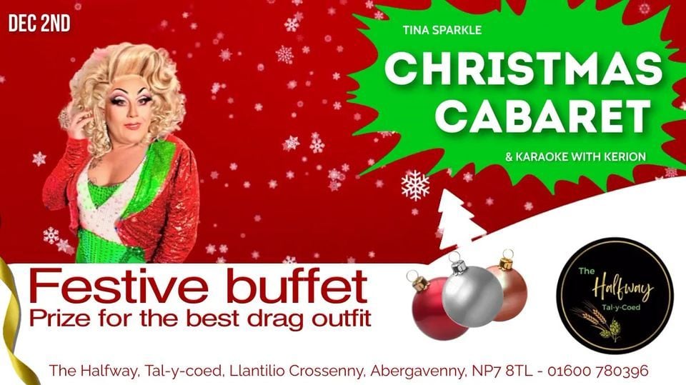 Tina Sparkle Christmas Cracker Cabaret, The Halfway, TalyCoed, Pontypool, December 2 2023 Tina Sparkle Christmas Cracker Cabaret, The Halfway, TalyCoed, Pontypool, December 2 2023